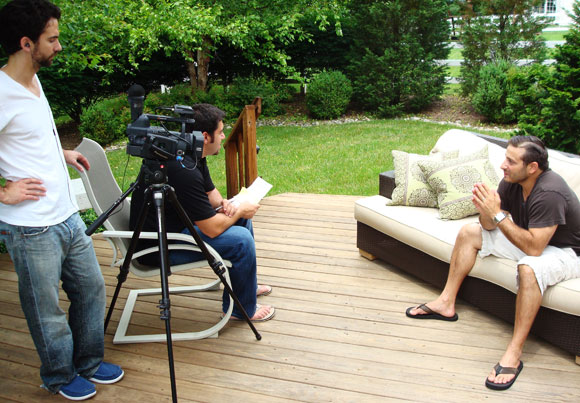 Here I am taking the Maryland drivers permit test with internet marketing legend Yanik Silver coaching me along.  (check out the funky kicks on our camera man)