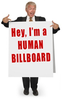 Human billboard marketing Human billboard boot camp marketing